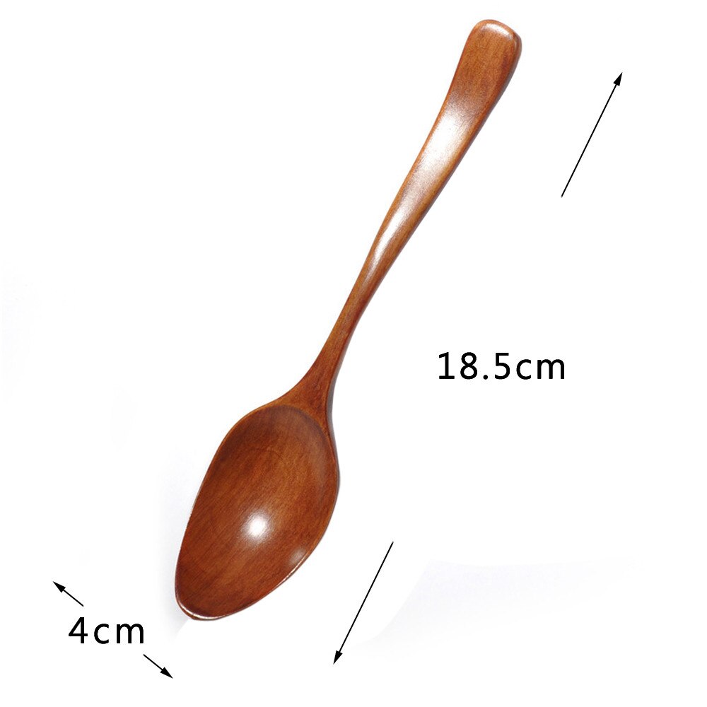 Houten lepel vork bamboe keuken kookgerei gereedschap soep-theelepel servies 11.6