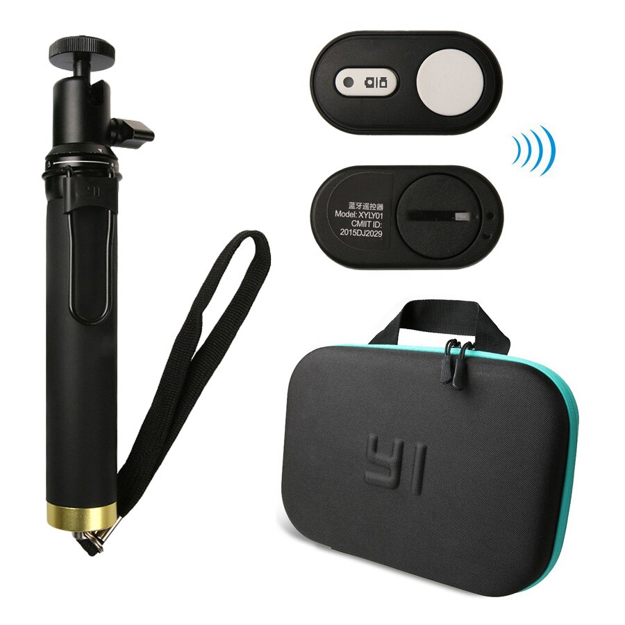 Bluetooth udvidelig monopod fjernbetjening selfie stick stativ til xiaomi yi kamera xiaoyi 4k 4k+  yi lite og action kamera taske: Stick taske fjernbetjening