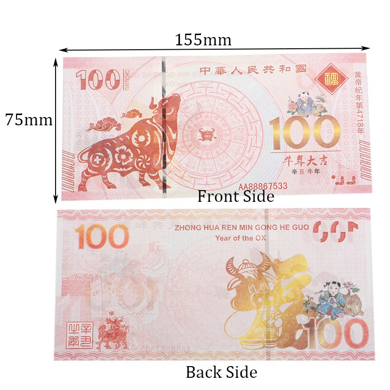 Year Commemorative Note Ox Commemorative Coin Souvenir Decor