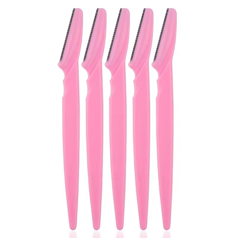 , recortador de cejas, afeitadora de cuchillas, afeitadora facial portátil, depilación de cejas, cortadores, maquinilla de afeitar de seguridad, herramientas de maquillaje: Rosa