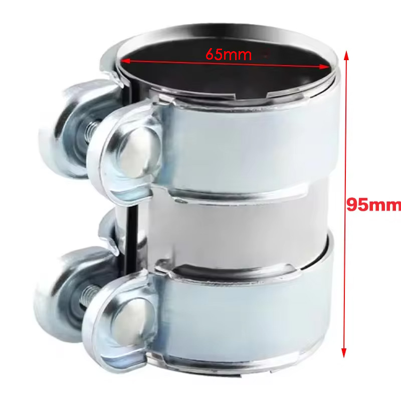 Auspuffklemme aus Edelstahl, 45 mm, 50 mm, 55 mm, 60 mm, 65 mm, 70 mm, 76 mm, Auspuffrohr-Rohrverbinder, Tischler-Hülsenklemme, verstellbare Spitze: Braun