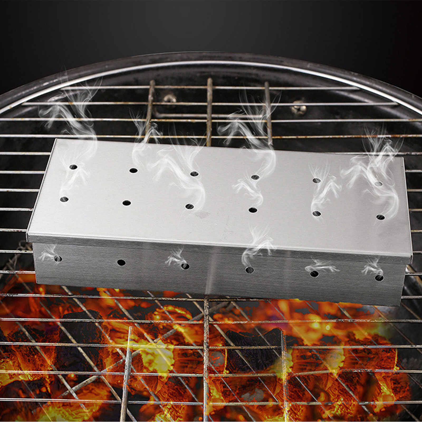 BBQ Accessories Outdoor Stainless Steel Smoker Cold Smoke BOX Barbecue Smoke Box Barbecue Grill Smoking Barbacoa for Kitchen