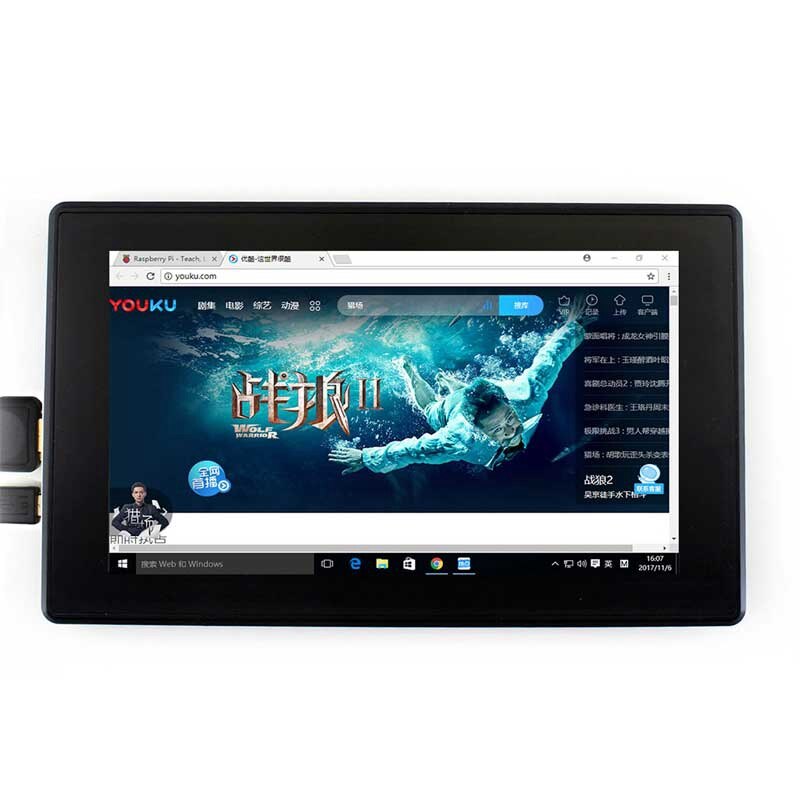 for Raspberry Pi 4 Model B/ 3B+/ 3B 7 Inch Display 1024X600 IPS Capacitive Press Sn Monitor W/ Case Bracket OSD Menu