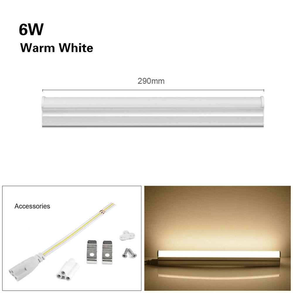 AIMENGTE T5 LED Tube Bar Lights 6W 10W 300mm 600mm Integrated Tube Wall Lamp Fluorescent T5 Tube Decor Closet Kitchen lighting: 6W Warm White