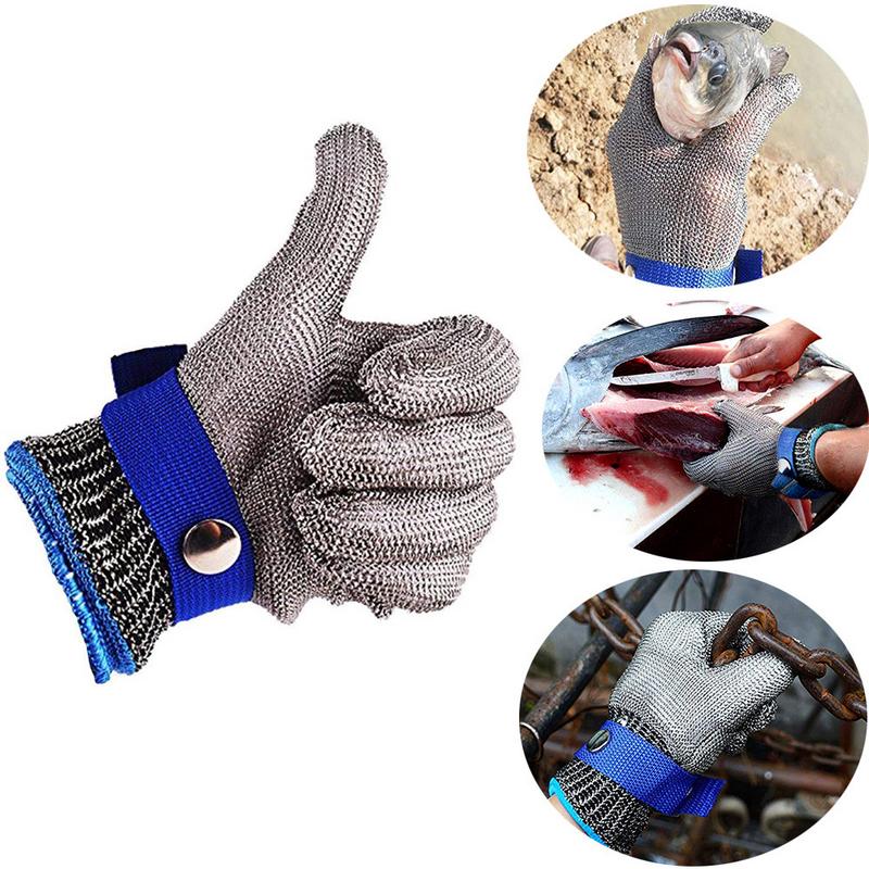 1pc Veiligheid Cut Proof Handschoenen Slachten Naaien Reparatie Rvs Grade 5 Staaldraad Ring Cut-Proof Anti -mes Handschoen