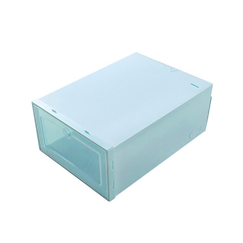 3 stuks plastic schoenendoos stapelbaar opvouwbaar schoenenorganizer lade opbergdoos met openklapbare transparante deur dames heren 33.5 x 23.5 x 13cm: Blauwe kleur