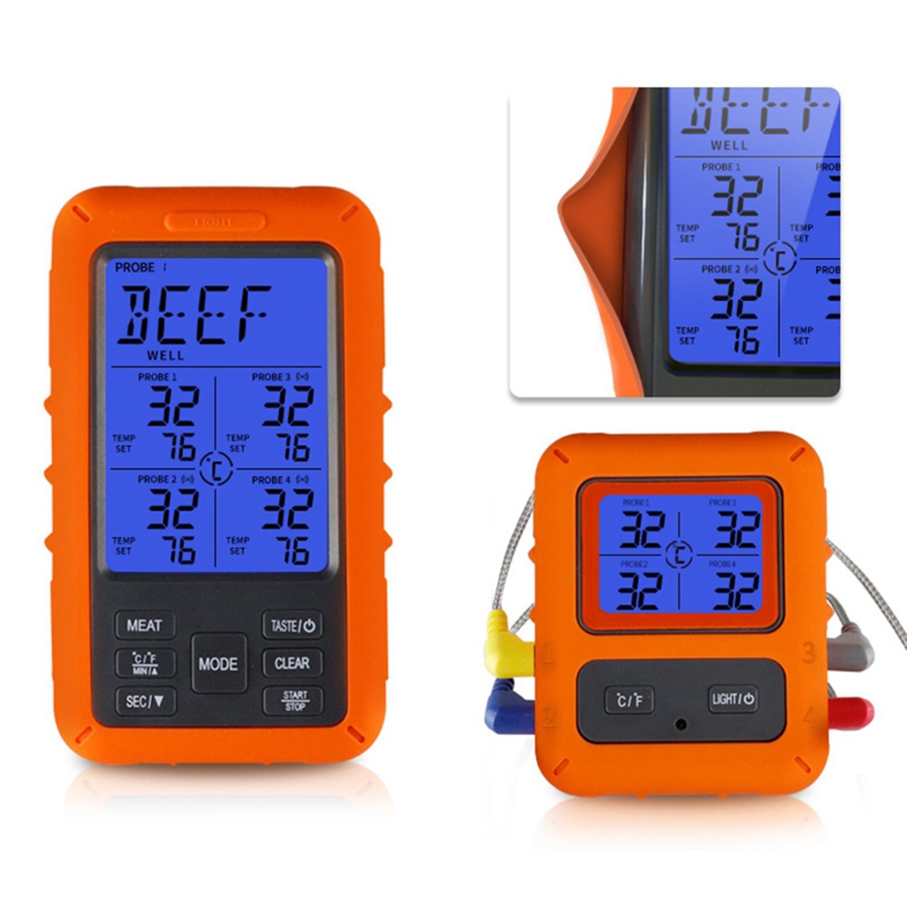 TS-TP40 Draadloze Elektronische Digitale Display Backlight Voedsel Koken Bbq Oven Vlees Grill Thermometer Timer Alarm