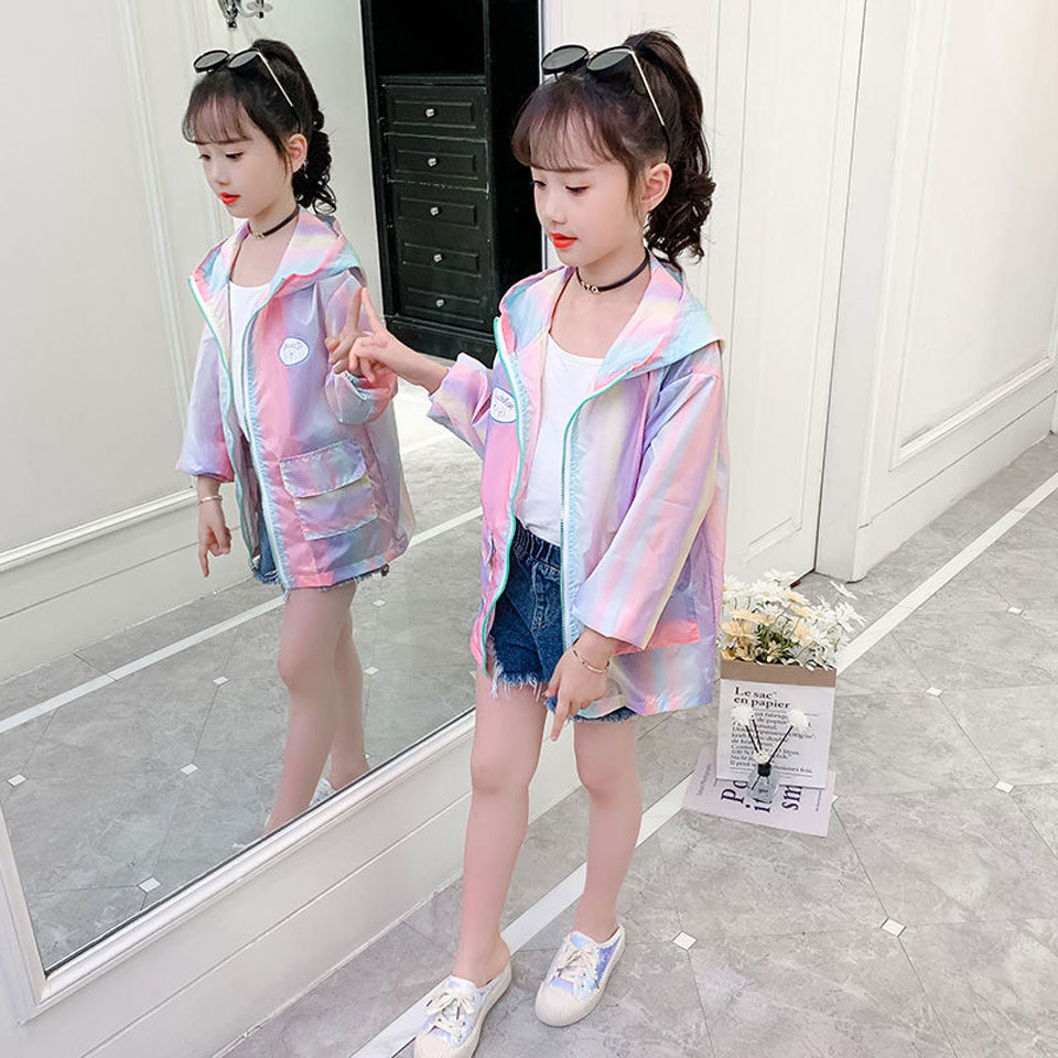 Abrigo fino a prueba de Sol para niñas pequeñas, ropa deportiva informal, chaquetas, abrigo para 3, 4, 5, 6, 7, 8, 9, 10, 11, 12, 13 y 14 años, 2022