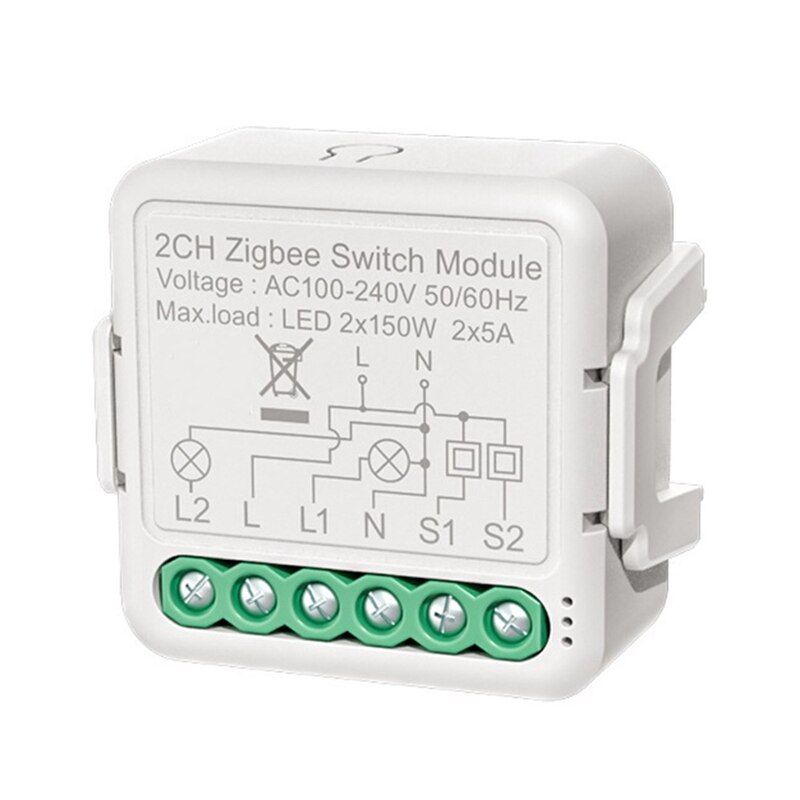 Tuya ZigBee Dimmer Module Light Switch Module Light Control APP Remote Control Intelligent Home Voice Control: 2 gang