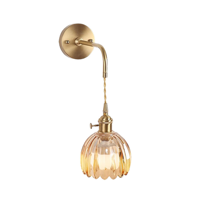 Szklana Lampa Ścienna klasyczny Zielony Tulipan Kinkiet Nowoczesny Prosty salon Sypialnia Korytarz Restauracja Dekoracyjne Oświetlenie Wewnętrzne Okablowanie: Biały naturalny (3500-5500 K) / Szampan