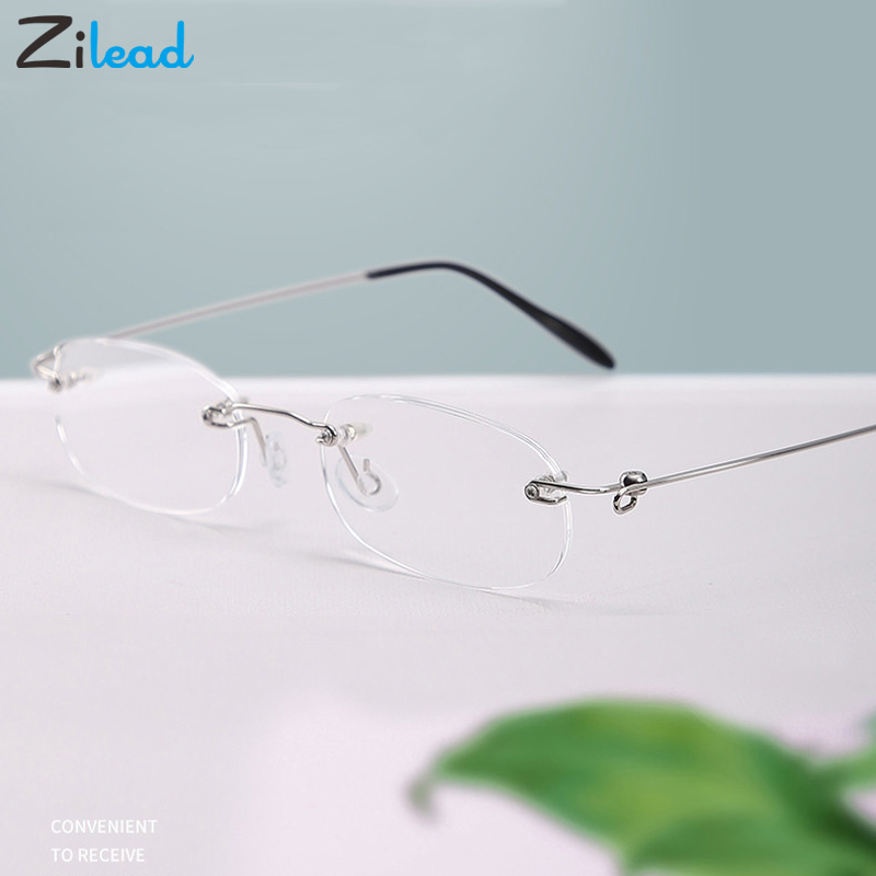Zilead Randloze Diamant Snijden Leesbril Vrouwen Anti Blauw Licht Stralen Computer Brillen Met Dioptrie 1.0 4.0