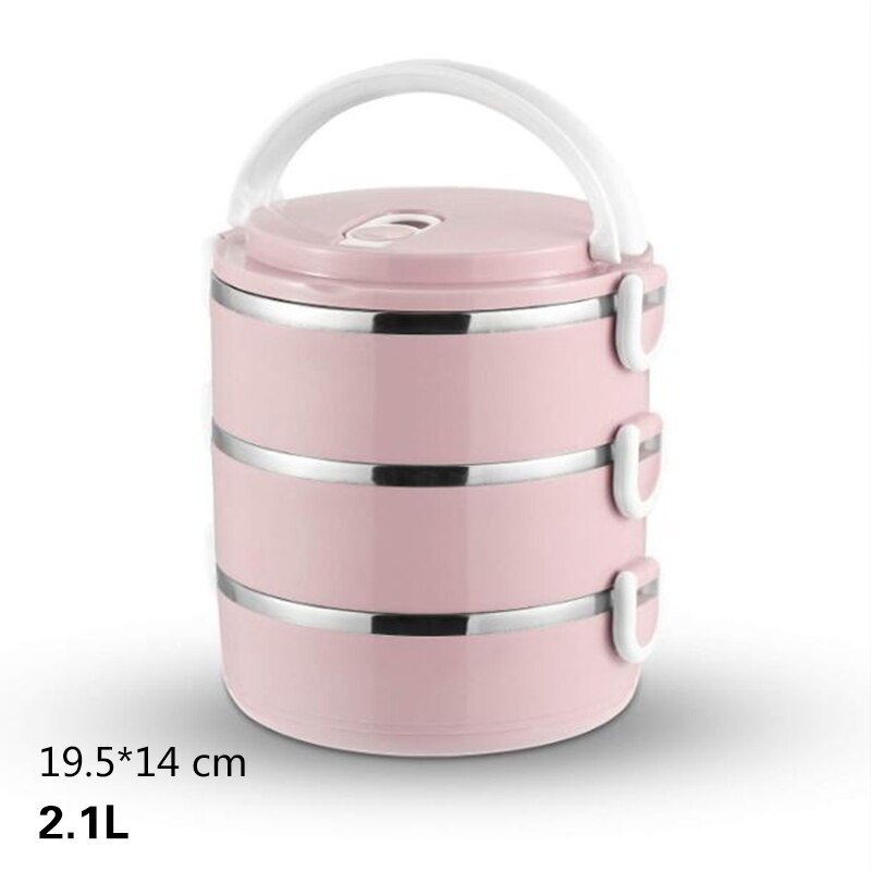 Rvs Lunchbox Drie-Layer Lekvrije Isolatie Lunchbox Japanse Draagbare Voedsel Opslag Container Voor Kinderen school