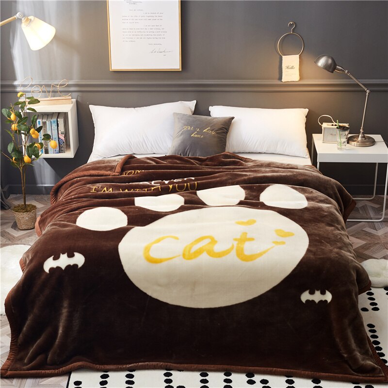 Cartoon Double-Side Winter Dikke Raschel Dekens Kids Adult Leuke Bed Spread Super Zachte Worp Deken: 13