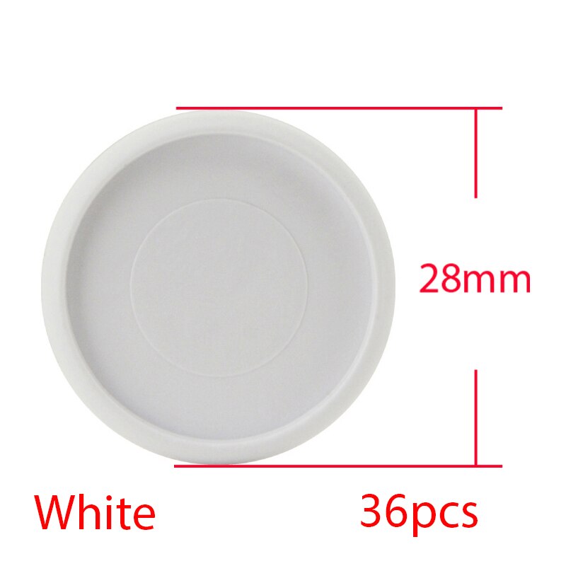 36Pcs 28Mm Kleurrijke Paddestoel Hole Binding Schijven Losse Blad Notebook Ringen Planner Dagboek Boek Bindmiddel Gesp Binding Accessoires: White-36pcs