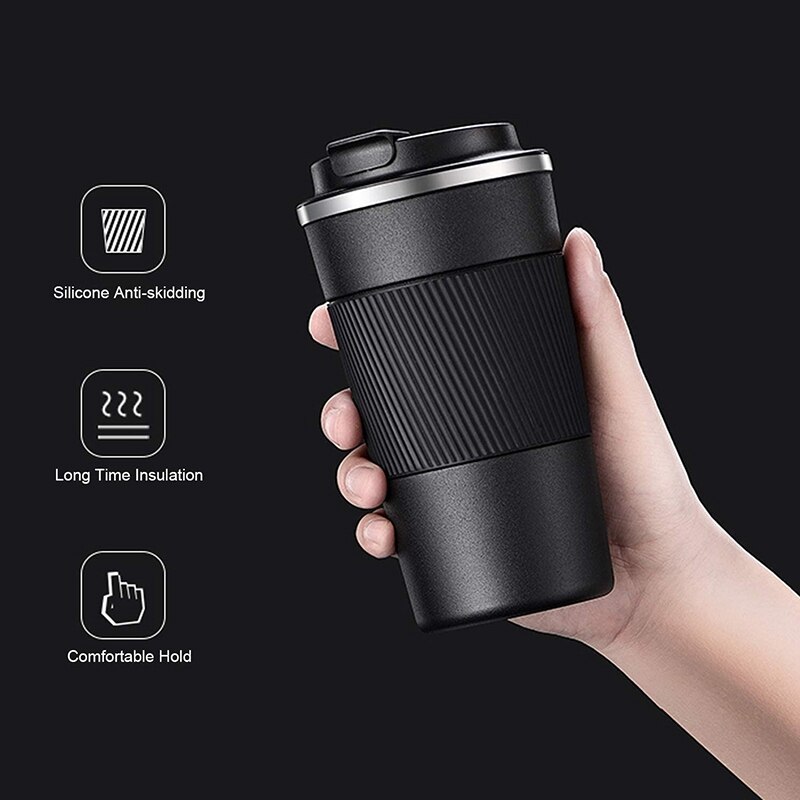 Travel Mug Reusable Insulated Coffee Cups Vacuum Insulation Stainless Steel Thermal Bottle for Cold Drinks 500Ml