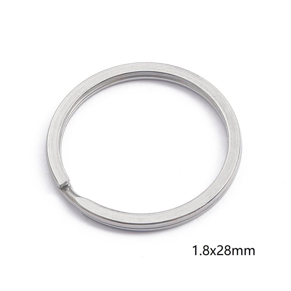 10 teile/los 15mm 25mm 28mm 30mm 32mm 35mm Edelstahl See Schlüssel Ring Schlüssel kette Rhodium Überzogene Flache Teilt Keychain Für Mann: 1.8x28mm