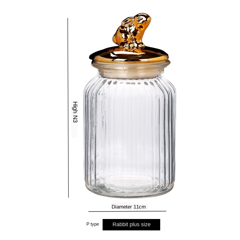 Réservoir de stockage scellé plaqué or de style européen, pot de lait en poudre pour bébé, matériau en verre, caddie à thé, café, boîte de rangement, ZL866: Colour 16