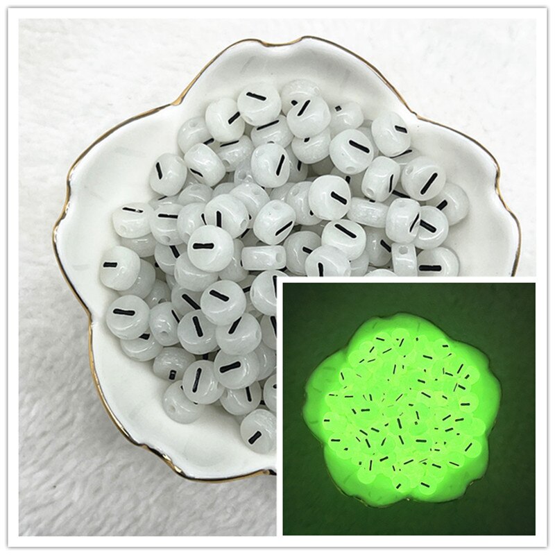 100 Uds. Cuentas luminosas de A-Z de 7x4mm, cuentas con letras, cuentas espaciadas acrílicas para fabricación de joyería, pulsera de dijes DIY: other