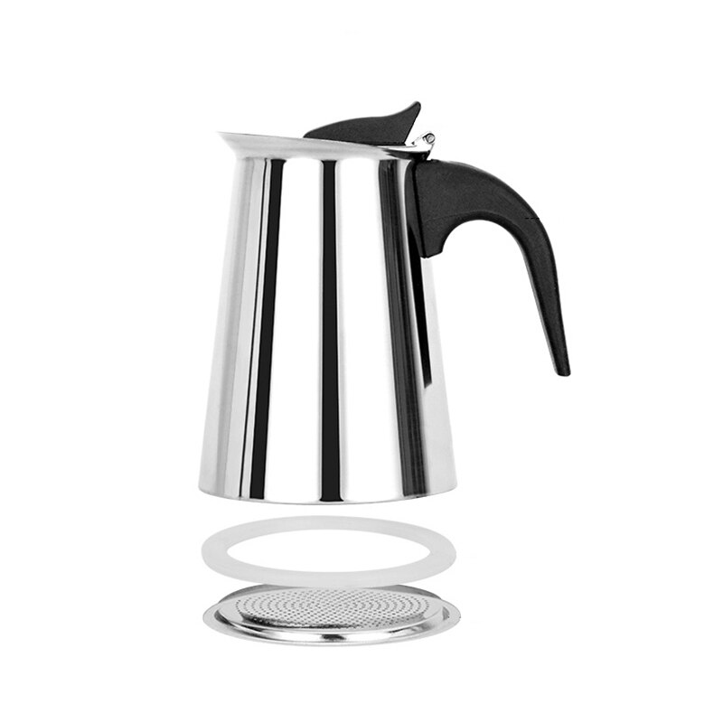 Koffiezetapparaat Pot Roestvrij Staal Mokka Espresso Latte Kookplaat Filter Moka Koffiezetapparaat Koffie Pot Voor Keuken 2/4/6/9 Cups