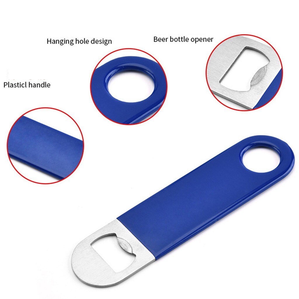 25# Kitchen Unique Flat Speed Bottle Cap Opener Remover Bar Blade Home Hotel Beer Bottle Opener Stainless Steel