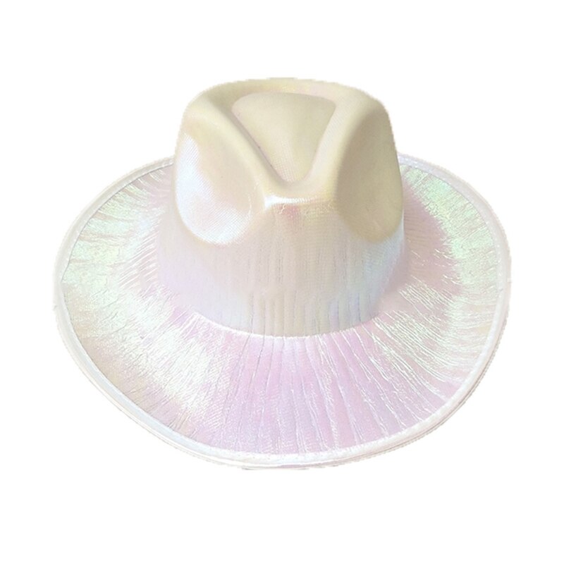 Funny Party Hats Cowboy Hat for Women Cowgirl Hat Cowgirl Costume Hat Space Cowboy Holographic Rave Hat: Beige