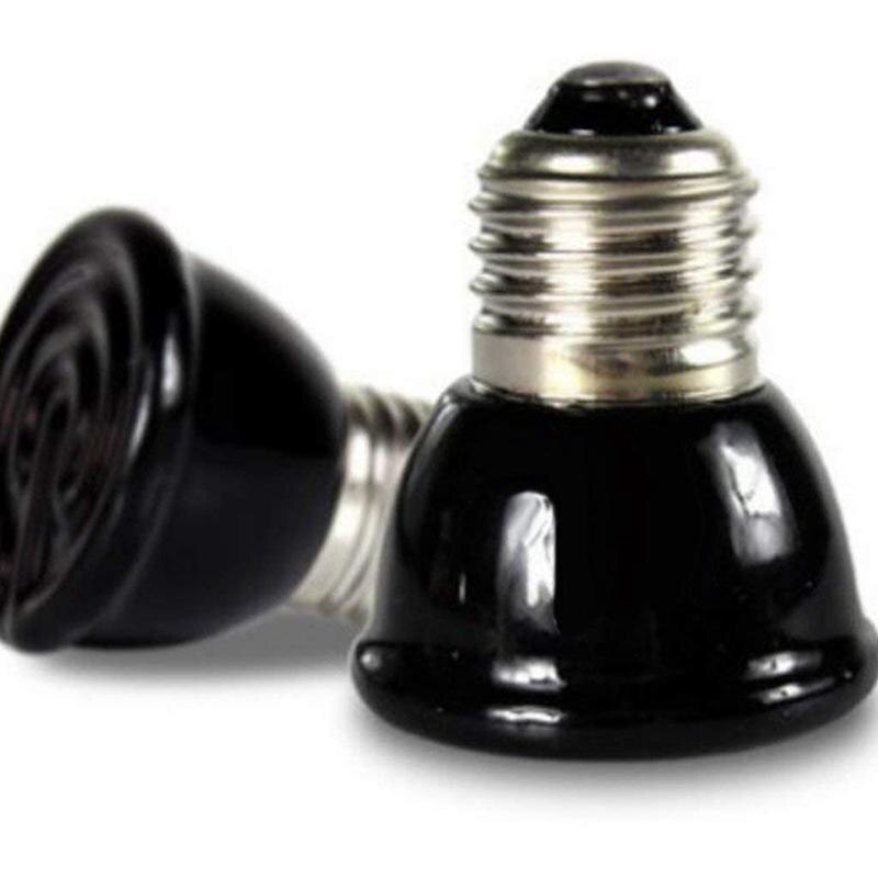 -E27 Mini Infrarood Keramische Verwarming Lamp Lift Globe Lamp Voor Dier Reptiel-Zwart-Zwart, 100W