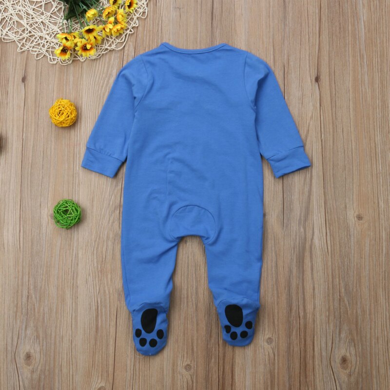 0-18 månader spädbarn tecknad björn bebiskläder flicka &amp; pojkar långärmad pappa mamma babybyxor baby grow sömndräkter babybyxa