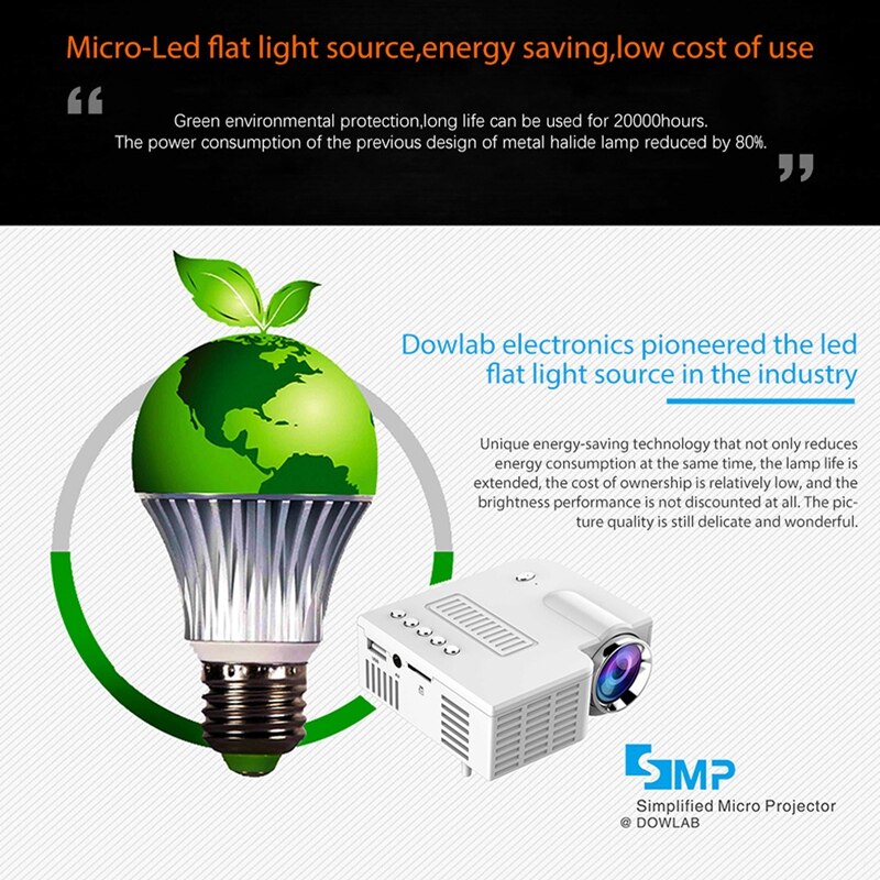 -UC28C Projector Mini Draagbare Projector Home Led Kinderen Mobiele Telefoon Projector Ondersteunt 1080P Wit