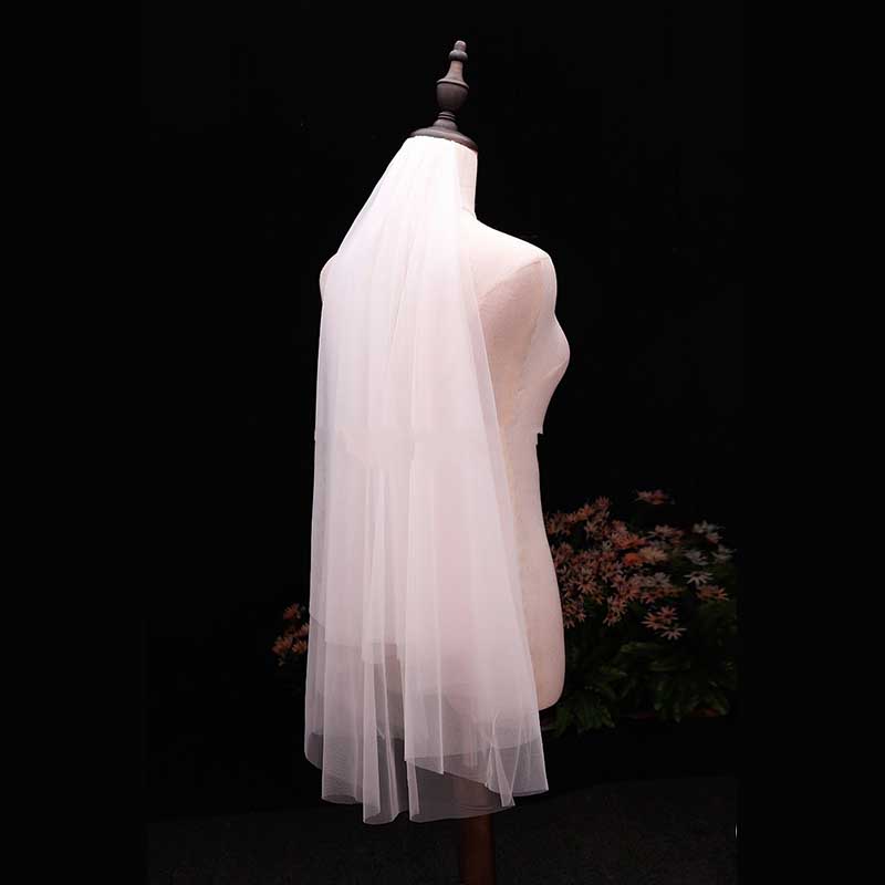 Velo de novia corto blanco de dos capas, de 90cm con peine velo de novia, velos de marfil para de boda, velo de tul suave de champán negro, velo de novia sposa