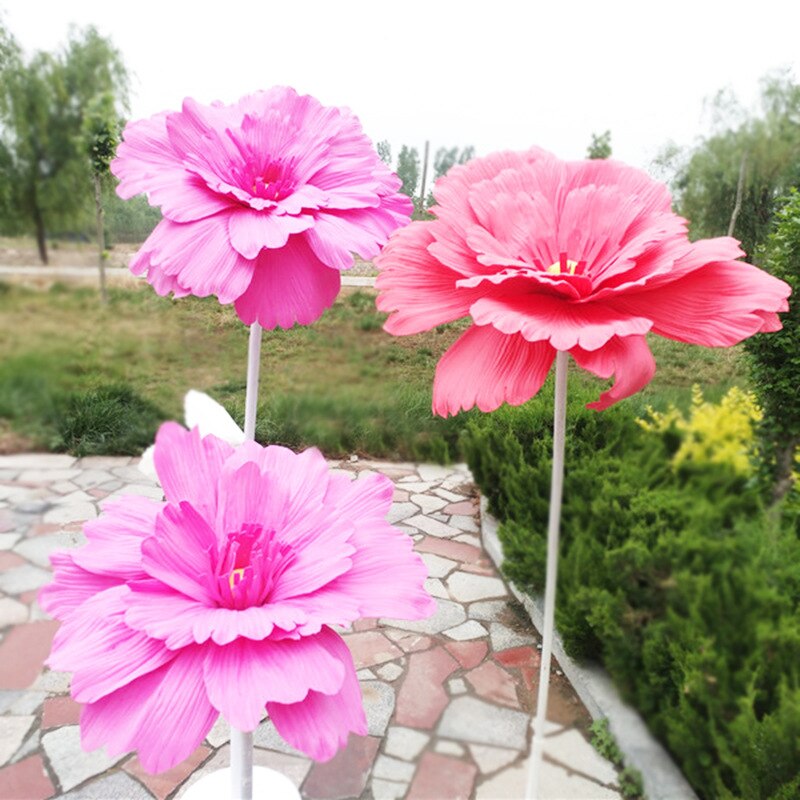 PE Artificial Giant Daisy Flower Head Wedding Background Flower Wall Wedding Decoration Shopping Mall Decorative Daisy Flower