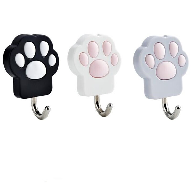 Ganchos decorativos de pata de gato, colgador de pared autoadhesivo, ganchos para llaves, ganchos para puerta de armario de cocina, colgadores de organizador para el hogar
