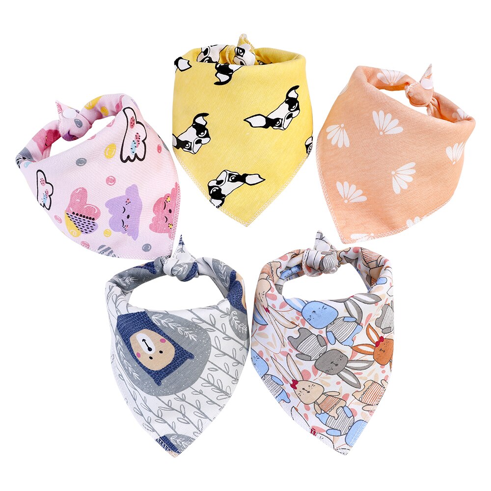 Civarua Kids 5 Stks/partij Baby Bandana Kwijlen Slabbetjes 100% Biologisch Katoen Slabbetjes Voor Jongens & Meisjes, super Zachte Absorberende Feeding Slabbetjes: SK0015