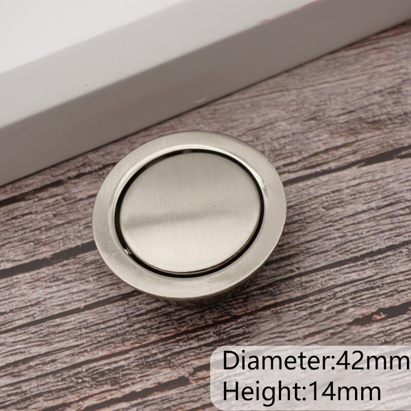 Nordiske enkle skjulte dørhåndtag rustfrit stål forsænket flush pull skab usynligt rundt dørhåndtag pull hardware: 6