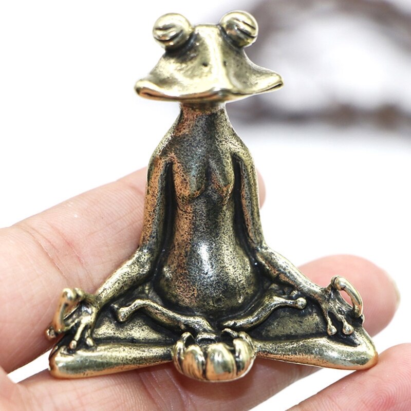 Decorative Gardenhandmade Garden Statue Decorative Zen Frog Stake Zen Frog Figure Metal Decoration Handmade Garden Decor