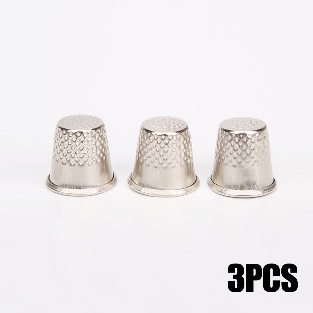 3Pcs ditale ditali per cucire in metallo lavoro manuale sarto cuscino per spille strumento per la protezione delle dita ago mestiere domestico cucire accessori