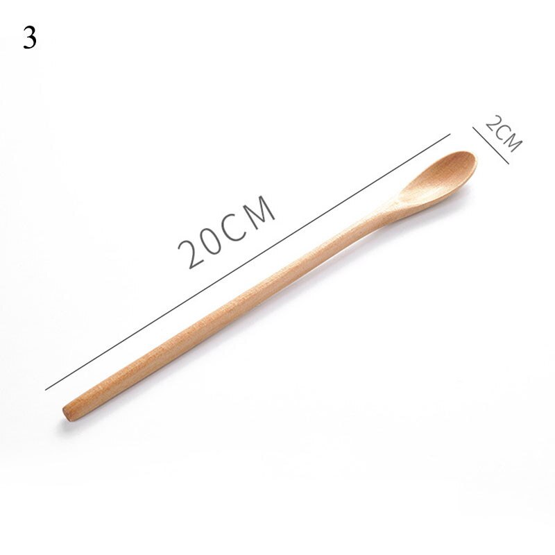 1pc colheres de madeira para cozinhar mel servidor chá café agitando colheres de tinta cor mel chá colheres de chá acessórios de café utensílios de mesa: Luz Amarela