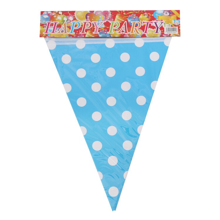 Dot Small Flags Birthday Party Wedding Scene Shopping Mall Activities Kindergarten Layout Banner Decoration Supplies: Blue