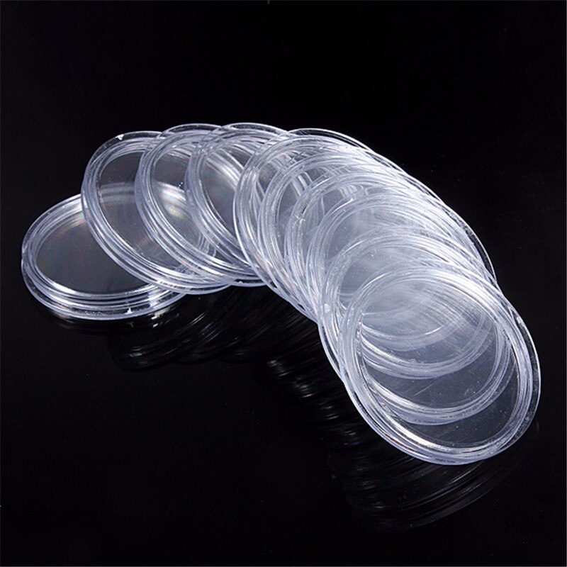10 Boxed Lighthouse Coin Capsules All Sizes Available Plastic Clear Round 18mm to 50mm Display Case Extra Coin Holder Box