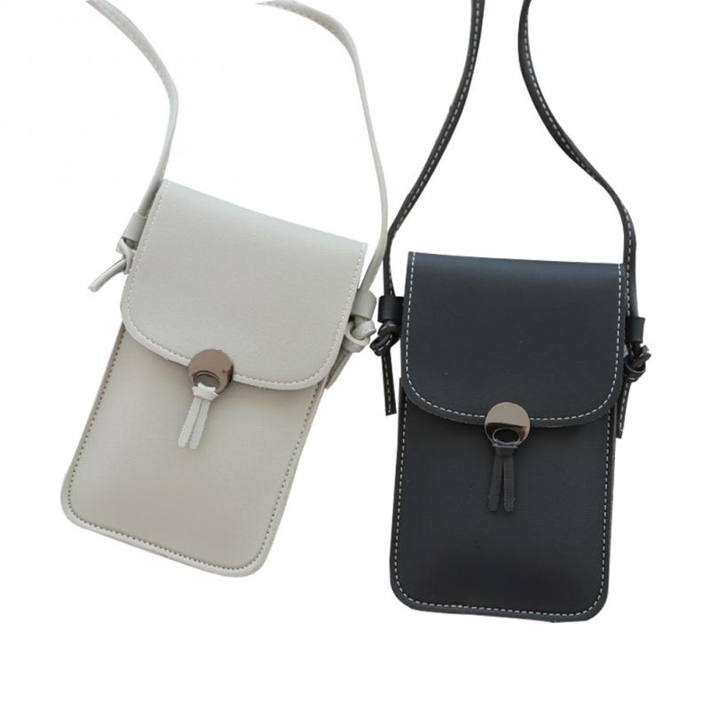 Touch screen mobiltelefon pung smartphone tegnebog læder skulderrem håndtaske kvinder taske til iphone x samsung  s10 huawei  p20