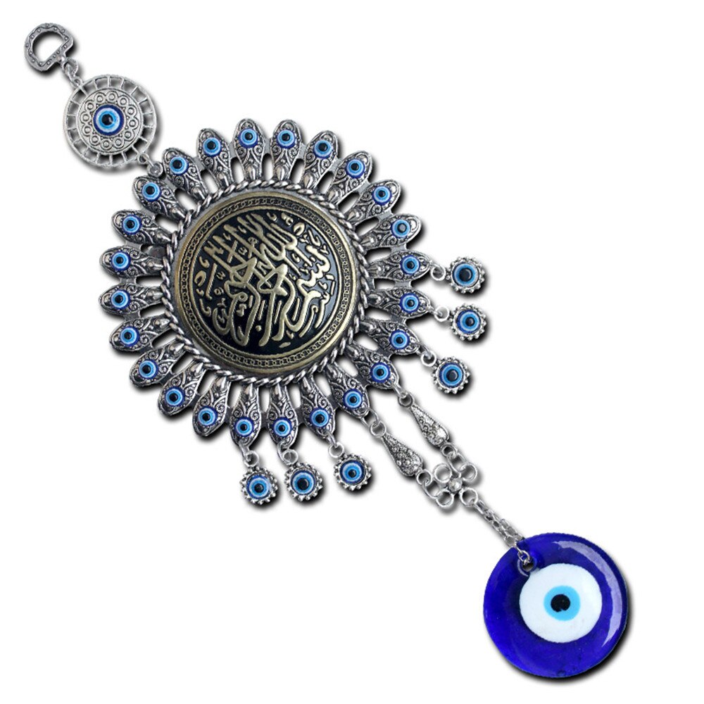 Colgante turco con ojos azules y ojos malvados decoración de pared de Interior de demonio Souvenir turco, adorno nórdico para el hogar colgante de coche de vidrio aleación