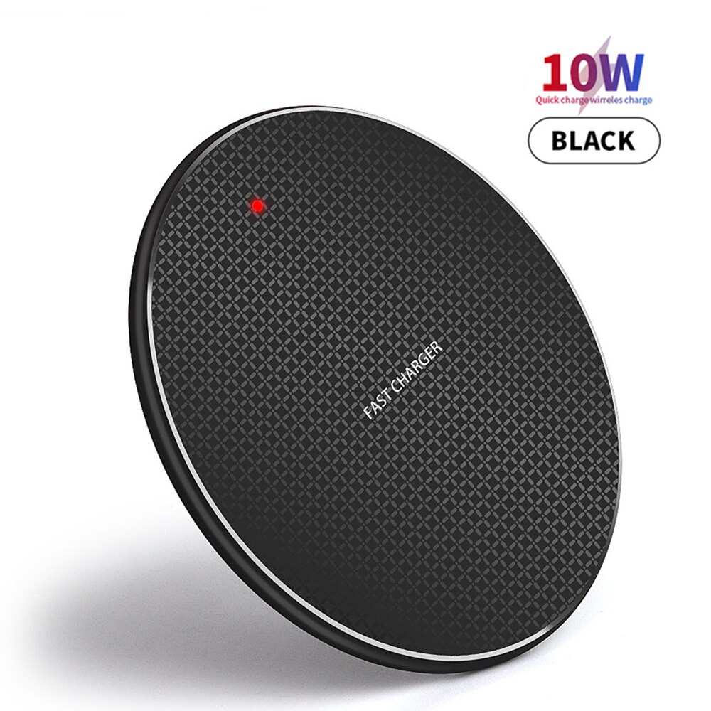 Caricabatterie Wireless Qi 30W per iPhone 13 12 11 Pro Xs Max Mini X Xr induzione Pad di ricarica Wireless veloce per Samsung S10 S20 S21: 10W Micro USB black
