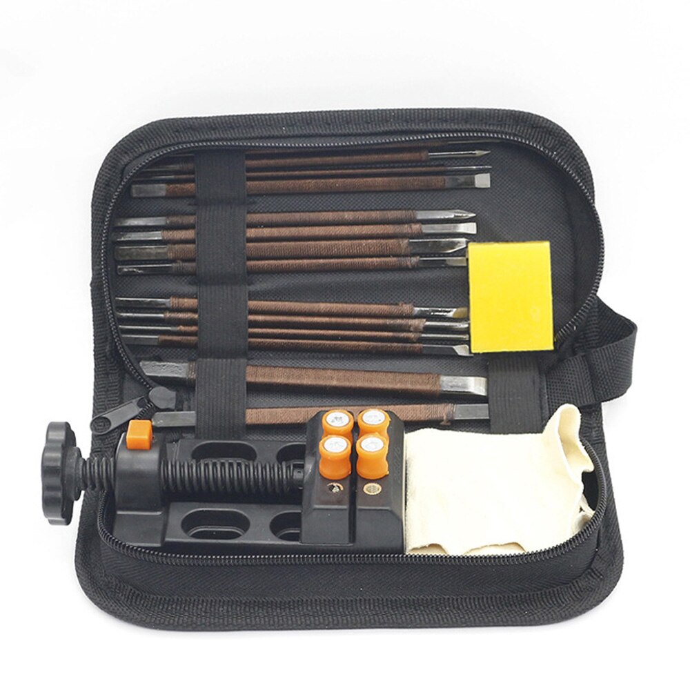 18pcs Wood Stone Carving Hand Chisel Woodworking Lathe Gouges Hand Tools Set Kit