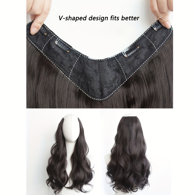 Invisible Long Wave Synthetic Hair Extensions - Fuller Hair Look, Natural-Looking Hair Strands - Confident Hairstyle