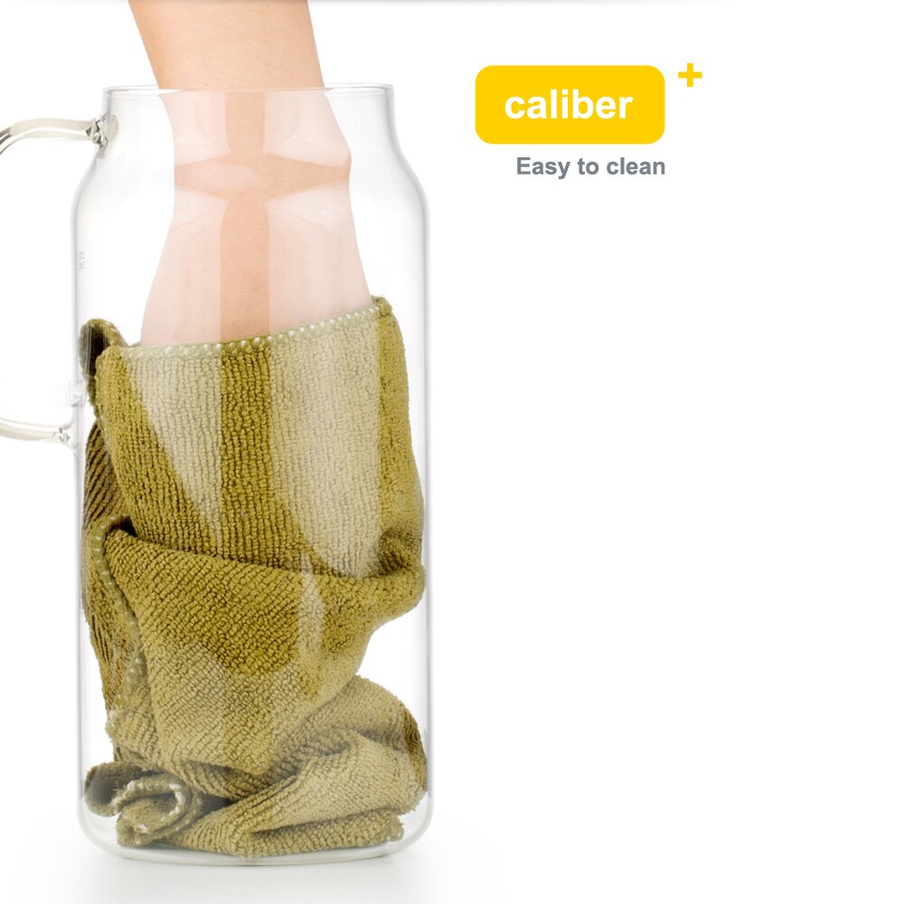 Borosilicaatglas Pitcher 68 ounces Grote Diameter Water Karaf met Rvs Filter Deksel Koffie Limonade Pitcher