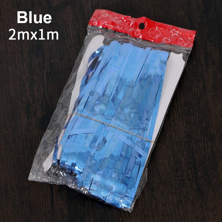 3M Gold Pink Rainbow Sequin Backdrop Foil Fringe Tinsel Curtain Wedding Birthday Party Rain For Decoration PSC55: 2M-Blue