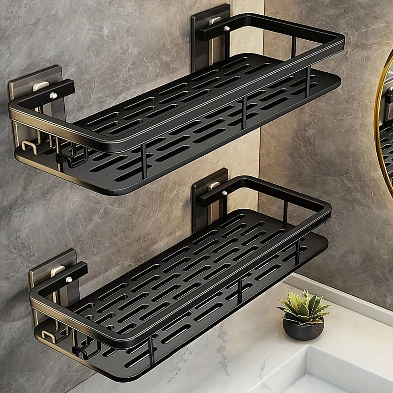 Punch Gratis Wandmontage Badkamer Plank Geen Boor Douche Plank Keuken Organizer Shampoo Rek Make-up Organizer