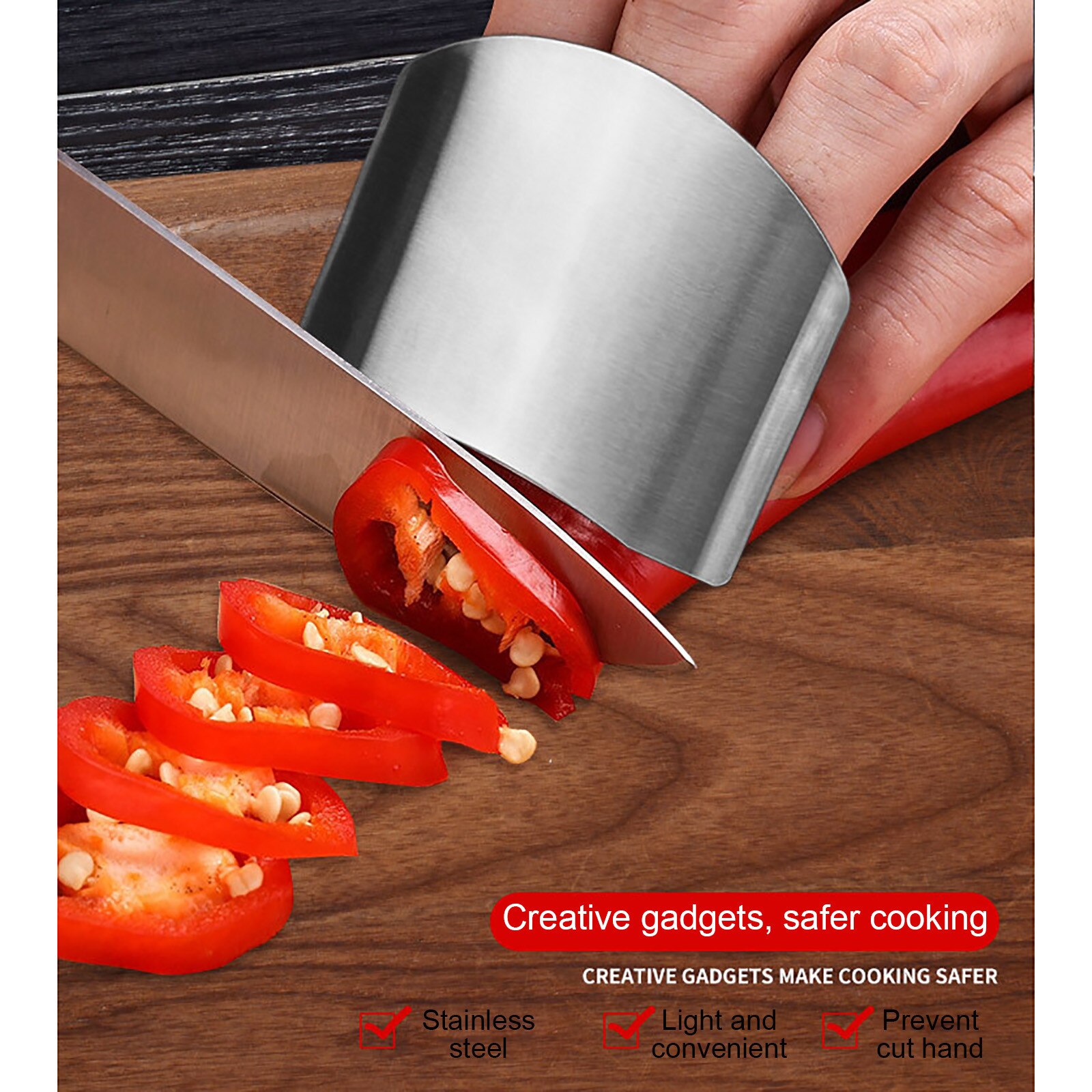 Double finger cutter finger protector Stainless Steel Kitchen Gadgets Hand guard for cutting vegetablesAnti-Cutting Finger Guard
