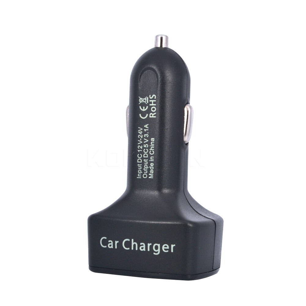 Universal 4 in 1 Car Charger Dual USB DC 5V 3.1A Adapter With Voltage/temperature/Current Meter Tester Digital LED Display