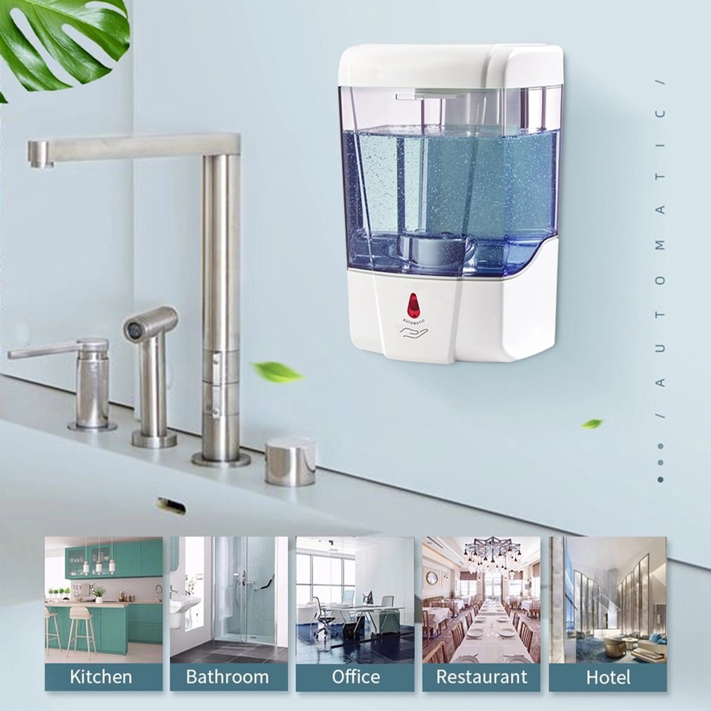 700ml automatisk sensor elektrisk vægmonteret flydende sæbedispenser badeværelse håndvask shower gel pumpe