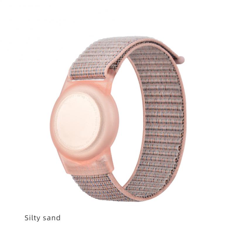 Dla Apple Airtag Nylon + TPU pasek dziecko dorosły GPS Finder kolorowe ochronne silikonowe etui do AirTag Case opaska na nadgarstek z trackerem: 02 / 220mm